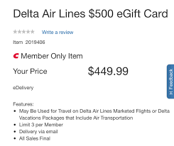 Now that promotion is back and available online for those who are fast enough. Costco Selling Delta Gift Cards 10 Off Points Miles Martinis