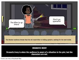 Find An Example Of Dramatic Irony With A Picture Storyboard Learn Dramatic Irony Definition Examples Literary Terms Examples Of Dramatic Irony Irony Examples