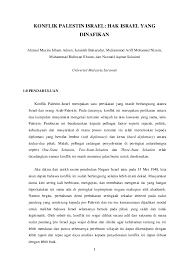 Pdf Konflik Palestin Israel Hak Israel Yang Dinafikan Muhammad Ariff Mohamad Nizam And Ahmad Muziru Idham Adnan Academia Edu