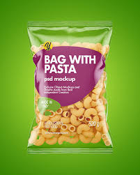 Plastic Bag With Pipe Rigate Pasta Mockup In Bag Sack Mockups On Yellow Images Object Mockups