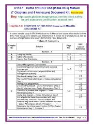 Global Manager Group Is A Leading Organization Offering Ready To Use Brc Documents For Food Safety S Food Manual Safety Management System Food Safety Standards