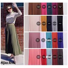 Atasan utk rok prisket warna dusty pink : Rok Plisket Elevenia