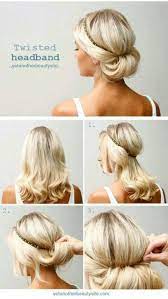 Twisted Headband Easy And Quick Hairstyles Hairstyles For Working Women 35 Too Gorgeous 3 Minute Medium Hair Styles Hair Styles Medium Length Hair Styles
