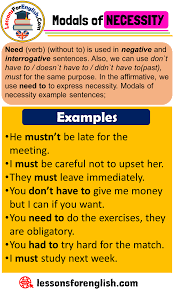 A1) you should stop smoking ( = you ought to stop smoking.) a2) it's raining hard, the ► more modals: Modal Verbs Of Necessity Lessons For English