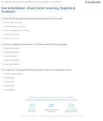 All of the above — — answer: Quiz Worksheet Breast Cancer Screening Diagnosis Treatment Study Com