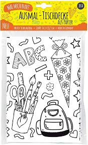 Jeka Papier Tischdecke Zum Ausmalen Schulanfang I Schultute I Ausmalbilder Schulanfang I Geschenkidee Schuleinfuhrung I Dekora In 2020 Schulanfang Papier Buntes Papier