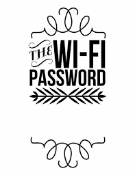 Free Printable Wi Fi Password For Guests Put It In A Cute Frame And Hang It Where Guests Can See Deco Deco Maison Idees Pour La Maison