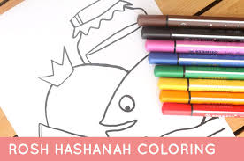 Using rosh hashanah coloring pages printable for kids as a holiday craft is a great way for kids to participate in and learn more about the occasion. Rosh Hashanah Coloring Page Jewish Moms Crafters