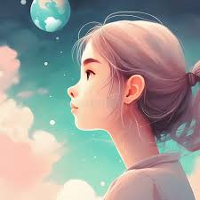 Glimpse of Grace: Captivating Close-Up Shot of a Sweet Anime Girl in  Profile Pose" Stock Illustration