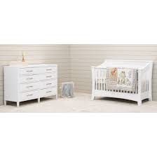 Carlisle Panel White Convertible Crib in Solid Maple Wood