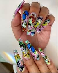 Glue will last longer than a sticker. The Embellishment Of Spring Needs Flowers And Butterflies To Be Beautiful So Do Nails Beauty Now