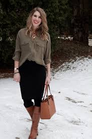 How To Dress Down A Pencil Skirt Black Pencil Skirt Olive Button Up Top Cognac R Pencil Skirt Outfits Casual Pencil Skirt Black Pencil Skirt Outfits Winter