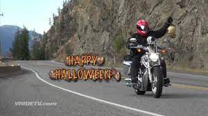Halloween Biker With Zombie Head On A Hook Motorcycle Ride I Got A Strange Looks From Passing Motoris Riding Motorcycle Happy Halloween Holidays And Events