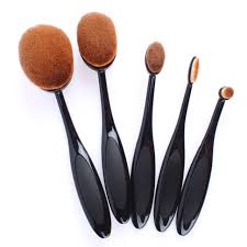 5 piece oval best makeup brushes set
