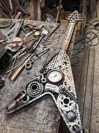 Gibson Flying V Metal Art Scrap Metal Art Metal Art Scrap Metal