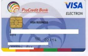Online services for private individuals. Bank Card Procredit Bank Visa Electron Business 11900249 Procredit Bank Bulgaria Col Bg Ve 0095 01