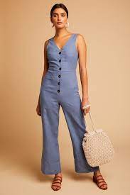 Soft Blue Alana Jumpsuit In 2021 Jumpsuit Linen Jumpsuit Fashion