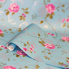 Print for textile, fabric, wallpaper, wrapping paper. Graham Brown Northern Rose Blue Pink Floral Smooth Wallpaper Diy At B Q