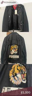 Gucci Mare Gothicum Tiger Fringe Leather Jacket Fringe Leather Jacket Gucci Leather Jacket Embroidered Bomber Jacket