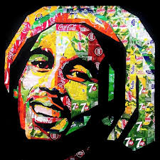 Everything in life got its purpose. Find its reason in every  season—forever, yeah!" #ForeverLovingJAH #bobmarley⁣ ⁣ 🎨 by @a_inma_t  (made from recycled ♻️ soda can boxes)⁣ ⁣ Want your artwork featured on