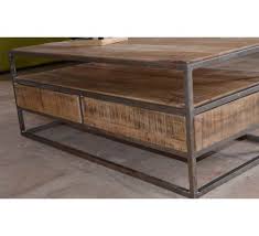 La demande pour le bois en tant que matière première pour les industries de la table basse bois massif ponton avec plateau inférieur en verre et piétement chromé. Table Basse Metal Et Bois Avec Tiroirs New York 7661