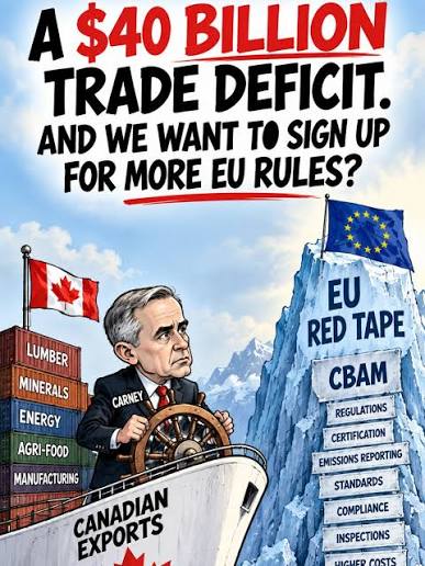 CANADA HAS A $40 BILLION TRADE DEFICIT WITH EUROPE AND WE WANT MORE EU  RULES? Here's the problem with the argument that deeper integration with  Europe will automatically mean more trade. We