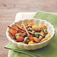Sweet Spicy Wasabi Snack Mix Recipe Eating Well Recipes Healthy Snacks Recipes Snack Mix