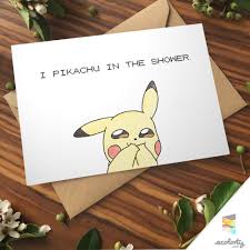 Pokemon Greeting Card Pikachu Shower Pokemon Go Pun Couple Gift Valentine Gamer 90s Present Love Nin Nerdy Valentines Diy Valentines Gifts Love Cards