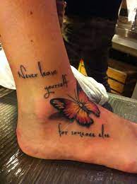My Birthday Gift Love It Butterfly Realistic Tattoo And A Very Important Quote 3 Tattoos Tattoo Quotes Butterfly Tattoo