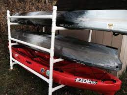 Build A Simple Kayak Rack From Pvc Wilderness Systems Kayak Rack Sit In Fishing Kayak Kayak Storage Rack