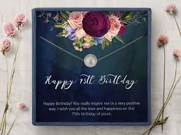 Birthday Gifts For 75 Year Old Woman 75th Birthday Gift For 75 Year Old Woman Birthday Necklace Etsy In 2020 Birthday Gifts For Grandma Birthday Gifts For Sister Birthday Necklace Gift