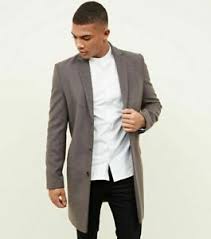New look men's smart bomber jackets in black size xs. New Look Men Grey Overcoat Size S Bnwt Ebay