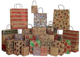Amazon Com Iconikal Foil Glitter Kraft Christmas Gift Bags 24 Count 6 Xl 6 Large 6 Medium 6 Small Christmas Gift Bags Holiday Gift Bag Print Gift Bags