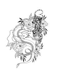 The tiger and dragon go hand in hand in japanese culture. Dragon Tiger Tattoo Arrowtattoo Chinesedragontattoo Dragon Dragontattooforwomen Targary In 2020 Black Dragon Tattoo Small Dragon Tattoos Dragon Tiger Tattoo