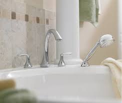 Many material & style options. Moen T944 Eva Two Handle Roman Tub Faucet Trim With Hand Shower Chrome Faucetdepot Com