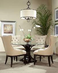 If space is limited, round glass top table is the answer. Elegant Glass Dining Room Sets Novocom Top