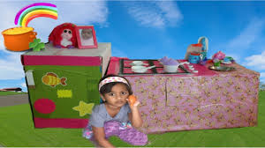 Katja and her family just built this version of the little kitchen out of mdf! Cardboard Kitchen For Kids Diy Play Kitchen Set With Oven Fridge Kitchen Sink Youtube