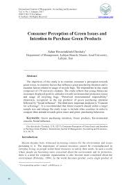 Research design for the purpose of reflecting the performance of environmental awareness and behaviour to the current localized environmental issues in malaysia, literature regarding the. Pdf Consumer Perception Of Green Issues And Intention To Purchase Green Products