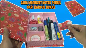 Cara Membuat Kotak Pensil Dari Kardus Bekas Ide Kreatif Dari Barang B Kotak Pensil Tempat Pensil Kardus
