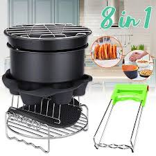 8 8 In 1 Air Fryer Cooking Baking Accessory Includes Dish Pan Layered Rack Walmart Com Baking Accessories Cooking And Baking Air Fryer
