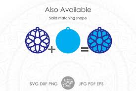 Download Mandala Earrings Svg Cut Files Round Earring By Artisan Craft Svg Thehungryjpeg Com