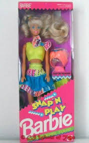 Snap N Play Barbie By Mattel 6 01 Includes 11 5 Barbie Doll 2 Bodices 2 Skirts Bow Snap On Heart Snap Play Barbie Childhood Toys 1990s Barbie Dolls