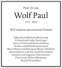 Alle hier aufgeführten preise sind für die deutschlandweit erscheinende ausgabe der f.a.z. Traueranzeigen Von Wolf Paul Frankfurter Allgemeine Lebenswege