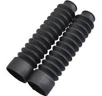 2x Black Motorcycle Front Rubber Fork Boots Shock Absorber Dust Cover  Universal