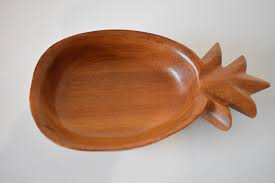 Vintage Monkey Pod Wood Pineapple Bowl Serving Dish Made In Hawaii Wood Bowl Monkey Pod Wood Pineapple Bowl Wood Bowls