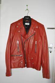 Saint Laurent Paris Red Leather Biker L01 Size M 1900 Saint Laurent Paris Menswear Saint Laurent