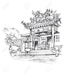 Chinese Temple Pen Drawing Sketch Illustration Stock Photo Picture And Royalty Free Image Image 55309860 Its very pretty i love pictres in black and white.this is great! chinese temple pen drawing sketch illustration