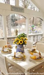In the room above, blue decor functions as a base, while pops of dandelion yellow in the. A Sunny Blue Yellow Table Inspired By A Spring Like February Day Between Naps On The Porch
