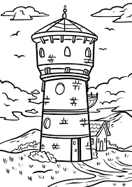 Gabis window color bilder deko bad wasser maritim. Malvorlage Wasserturm Turm Gebaude Kostenlose Ausmalbilder