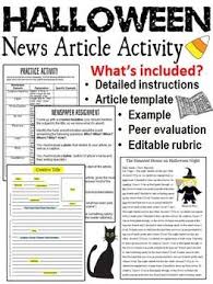 Halloween Newspaper Article Writing Options Template Editable Rubric Halloween Writing Creative Writing Jobs Creative Writing Classes